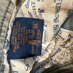 7 For All Mankind Tan and Green Cargo Pants